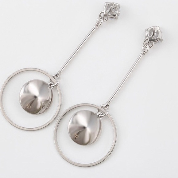 Pretty Swarovski Drop Hoop Earrings - Picture 3 of 10